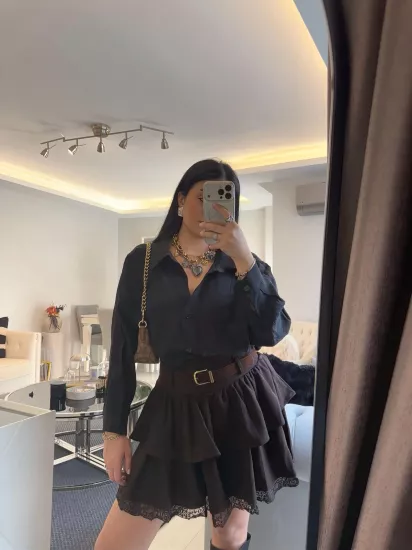 Düşük Omuzlu Oversize Gömlek