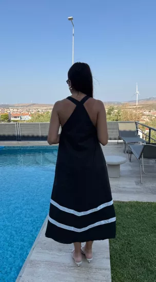 Etek Şeritli Elbise