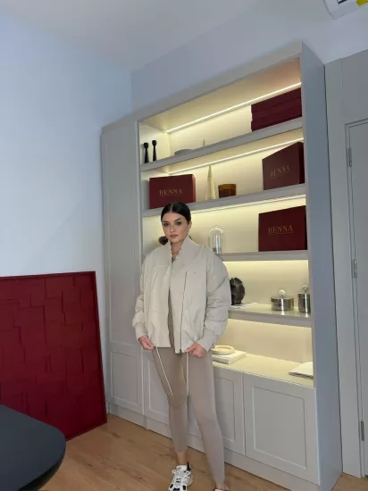 Triko yakalı bomber mont 