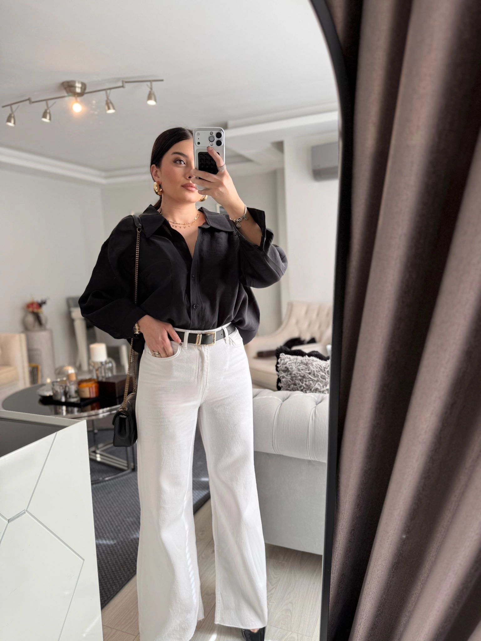 Kemerli Wide-Leg pantolon