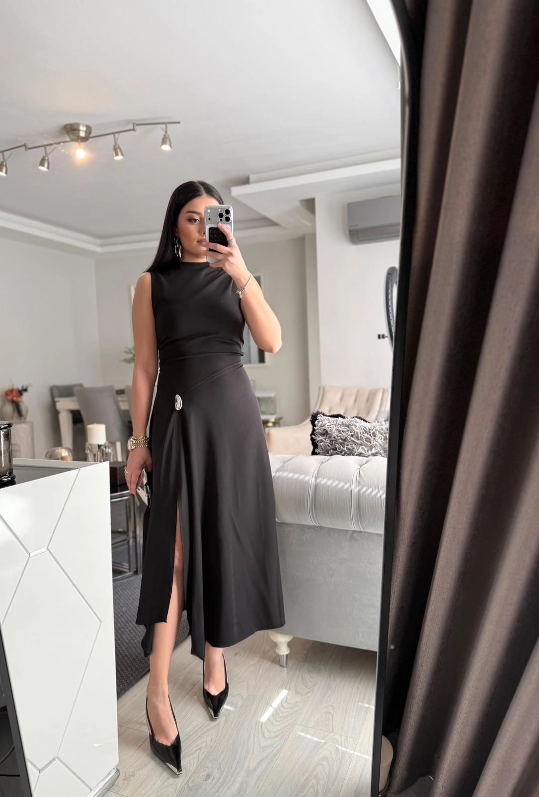 Toka Detaylı Premium Elbise