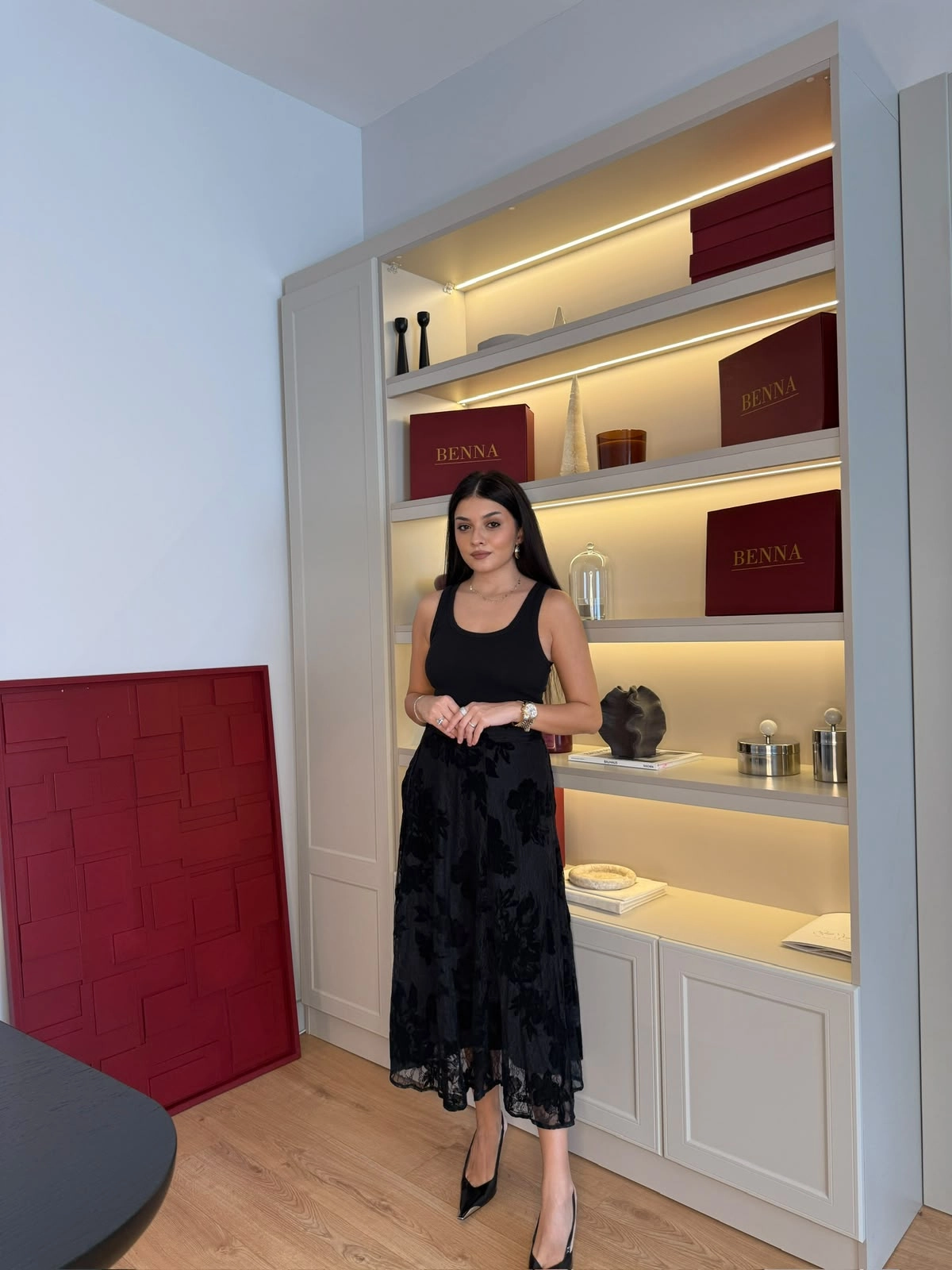 Siyah Dantel Etek 